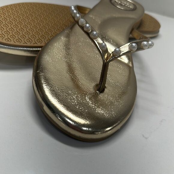 NWOT Soléi Sea Gold Pearl-Embellished INDIE SOLID METALLIC GOLD WITH PEARLS - Picture 10 of 13